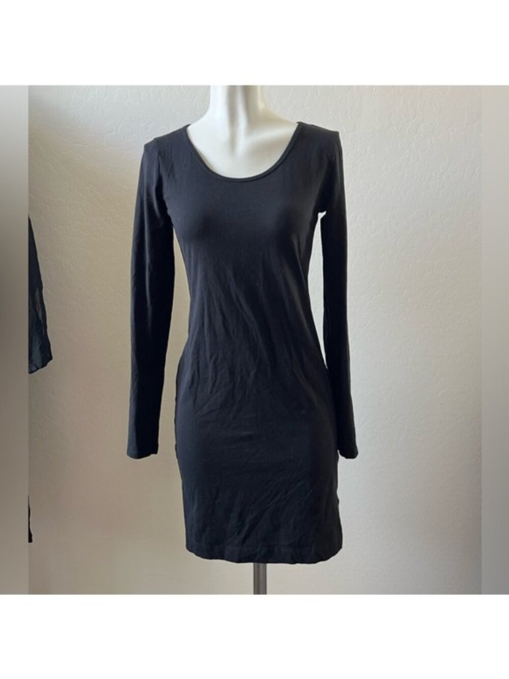 H&M Black Long Sleeve Bodycon Dress (E991)